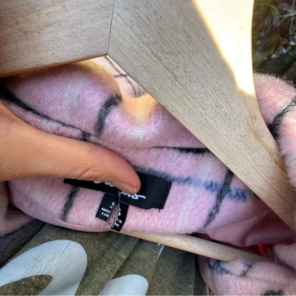 Retro Light Pink and Black Blue Plaid Longline Coat 🌿 - Picture 9 of 10